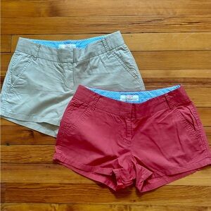 Lot of 2 Pairs of J. Crew Chino Broken-In Shorts